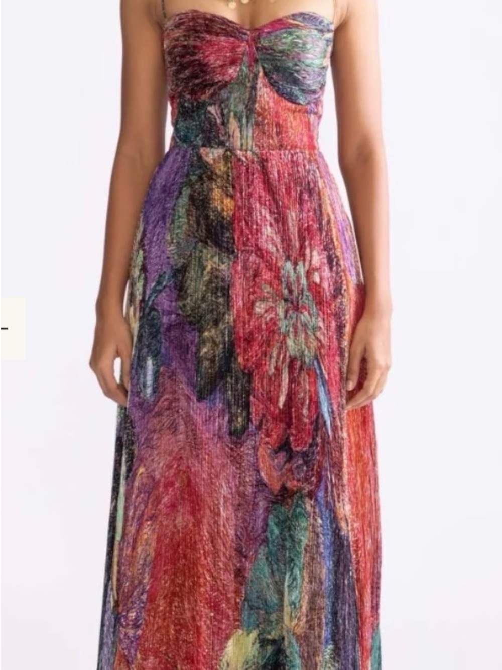Kynah “Kiara” Strapless Multi-Color Floral Formal Maxi Dress